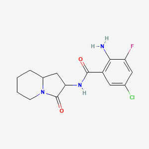 2-amino-5-chloro-3-fluoro-N-(3-oxo-2,5,6,7,8,8a-hexahydro-1H-indolizin-2-yl)benzamide