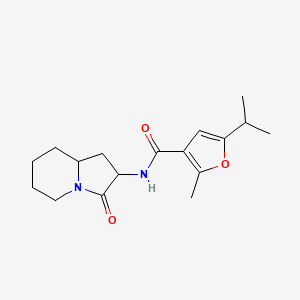 2-methyl-N-(3-oxo-2,5,6,7,8,8a-hexahydro-1H-indolizin-2-yl)-5-propan-2-ylfuran-3-carboxamide