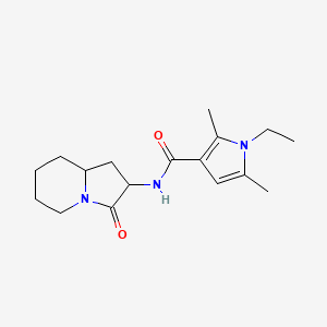 1-ethyl-2,5-dimethyl-N-(3-oxo-2,5,6,7,8,8a-hexahydro-1H-indolizin-2-yl)pyrrole-3-carboxamide