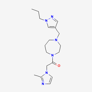 2-(2-Methylimidazol-1-yl)-1-[4-[(1-propylpyrazol-4-yl)methyl]-1,4-diazepan-1-yl]ethanone