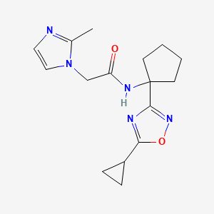 N-[1-(5-cyclopropyl-1,2,4-oxadiazol-3-yl)cyclopentyl]-2-(2-methylimidazol-1-yl)acetamide