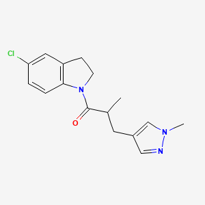 1-(5-Chloro-2,3-dihydroindol-1-yl)-2-methyl-3-(1-methylpyrazol-4-yl)propan-1-one