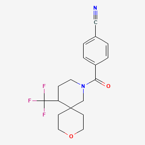 4-[5-(Trifluoromethyl)-9-oxa-2-azaspiro[5.5]undecane-2-carbonyl]benzonitrile