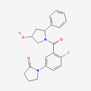 1-[4-Fluoro-3-(4-hydroxy-2-phenylpyrrolidine-1-carbonyl)phenyl]pyrrolidin-2-one