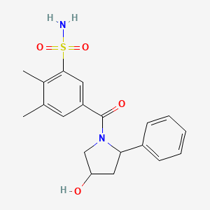 5-(4-Hydroxy-2-phenylpyrrolidine-1-carbonyl)-2,3-dimethylbenzenesulfonamide