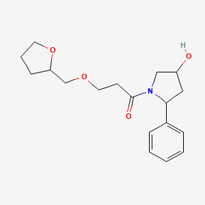 1-(4-Hydroxy-2-phenylpyrrolidin-1-yl)-3-(oxolan-2-ylmethoxy)propan-1-one