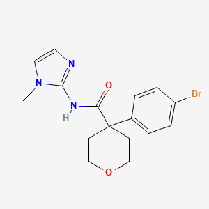 molecular formula C16H18BrN3O2 B7242503 4-(4-bromophenyl)-N-(1-methylimidazol-2-yl)oxane-4-carboxamide 