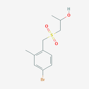 molecular formula C11H15BrO3S B7242522 1-[(4-Bromo-2-methylphenyl)methylsulfonyl]propan-2-ol 