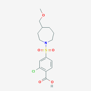 2-Chloro-4-[4-(methoxymethyl)azepan-1-yl]sulfonylbenzoic acid