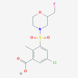 5-Chloro-3-[2-(fluoromethyl)morpholin-4-yl]sulfonyl-2-methylbenzoic acid