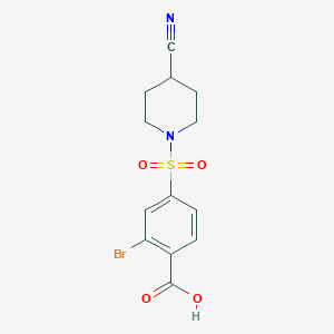 2-Bromo-4-(4-cyanopiperidin-1-yl)sulfonylbenzoic acid