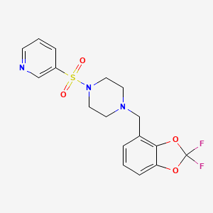 1-[(2,2-Difluoro-1,3-benzodioxol-4-yl)methyl]-4-pyridin-3-ylsulfonylpiperazine