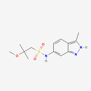 molecular formula C13H19N3O3S B7242582 2-methoxy-2-methyl-N-(3-methyl-2H-indazol-6-yl)propane-1-sulfonamide 