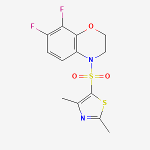 4-[(2,4-Dimethyl-1,3-thiazol-5-yl)sulfonyl]-7,8-difluoro-2,3-dihydro-1,4-benzoxazine