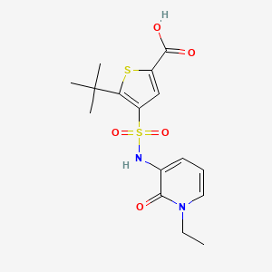 5-Tert-butyl-4-[(1-ethyl-2-oxopyridin-3-yl)sulfamoyl]thiophene-2-carboxylic acid