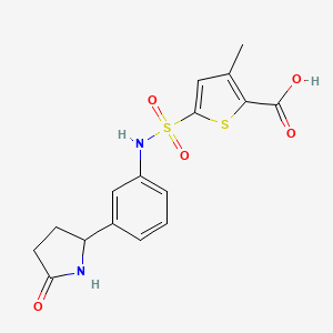 3-Methyl-5-[[3-(5-oxopyrrolidin-2-yl)phenyl]sulfamoyl]thiophene-2-carboxylic acid