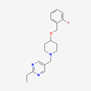 2-Ethyl-5-[[4-[(2-fluorophenyl)methoxy]piperidin-1-yl]methyl]pyrimidine