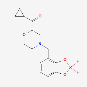 Cyclopropyl-[4-[(2,2-difluoro-1,3-benzodioxol-4-yl)methyl]morpholin-2-yl]methanone