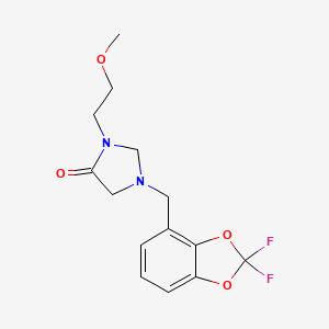 1-[(2,2-Difluoro-1,3-benzodioxol-4-yl)methyl]-3-(2-methoxyethyl)imidazolidin-4-one