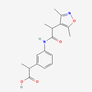 2-[3-[2-(3,5-Dimethyl-1,2-oxazol-4-yl)propanoylamino]phenyl]propanoic acid