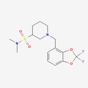 1-[(2,2-difluoro-1,3-benzodioxol-4-yl)methyl]-N,N-dimethylpiperidine-3-sulfonamide