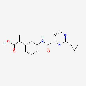 2-[3-[(2-Cyclopropylpyrimidine-4-carbonyl)amino]phenyl]propanoic acid