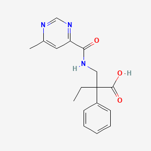 2-[[(6-Methylpyrimidine-4-carbonyl)amino]methyl]-2-phenylbutanoic acid