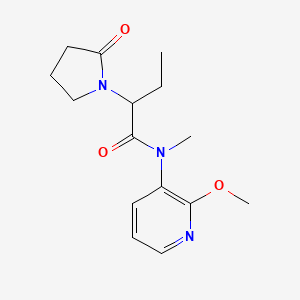 molecular formula C15H21N3O3 B7242758 N-(2-methoxypyridin-3-yl)-N-methyl-2-(2-oxopyrrolidin-1-yl)butanamide 