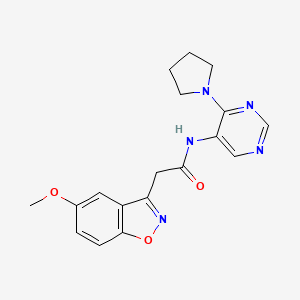 2-(5-methoxy-1,2-benzoxazol-3-yl)-N-(4-pyrrolidin-1-ylpyrimidin-5-yl)acetamide