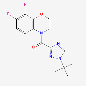 (1-Tert-butyl-1,2,4-triazol-3-yl)-(7,8-difluoro-2,3-dihydro-1,4-benzoxazin-4-yl)methanone