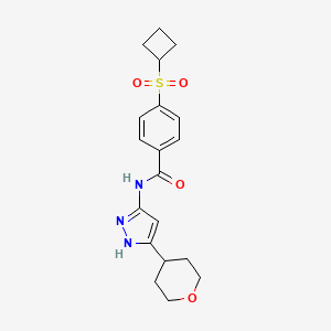 4-cyclobutylsulfonyl-N-[5-(oxan-4-yl)-1H-pyrazol-3-yl]benzamide