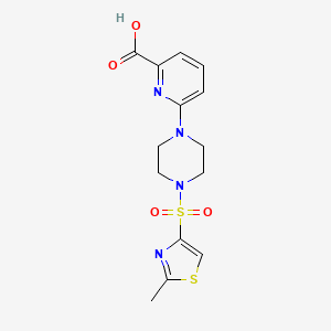 6-[4-[(2-Methyl-1,3-thiazol-4-yl)sulfonyl]piperazin-1-yl]pyridine-2-carboxylic acid