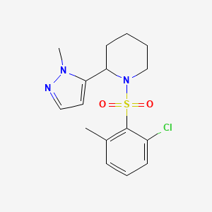 1-(2-Chloro-6-methylphenyl)sulfonyl-2-(2-methylpyrazol-3-yl)piperidine