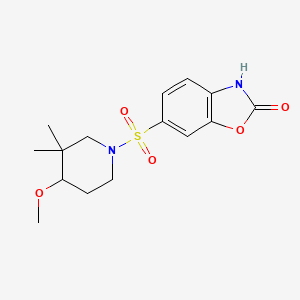 6-(4-methoxy-3,3-dimethylpiperidin-1-yl)sulfonyl-3H-1,3-benzoxazol-2-one