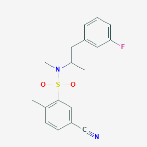 5-cyano-N-[1-(3-fluorophenyl)propan-2-yl]-N,2-dimethylbenzenesulfonamide