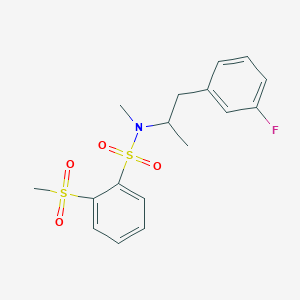 N-[1-(3-fluorophenyl)propan-2-yl]-N-methyl-2-methylsulfonylbenzenesulfonamide