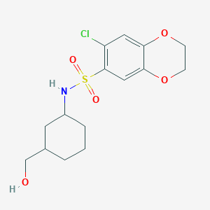 6-chloro-N-[3-(hydroxymethyl)cyclohexyl]-2,3-dihydro-1,4-benzodioxine-7-sulfonamide