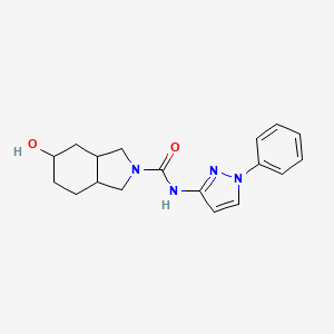 5-hydroxy-N-(1-phenylpyrazol-3-yl)-1,3,3a,4,5,6,7,7a-octahydroisoindole-2-carboxamide