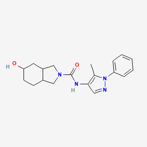 5-hydroxy-N-(5-methyl-1-phenylpyrazol-4-yl)-1,3,3a,4,5,6,7,7a-octahydroisoindole-2-carboxamide