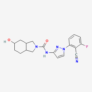 N-[1-(2-cyano-3-fluorophenyl)pyrazol-3-yl]-5-hydroxy-1,3,3a,4,5,6,7,7a-octahydroisoindole-2-carboxamide