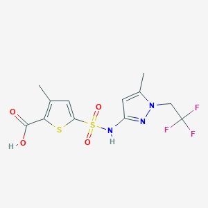 3-Methyl-5-[[5-methyl-1-(2,2,2-trifluoroethyl)pyrazol-3-yl]sulfamoyl]thiophene-2-carboxylic acid