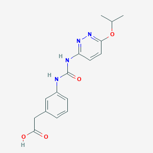 2-[3-[(6-Propan-2-yloxypyridazin-3-yl)carbamoylamino]phenyl]acetic acid