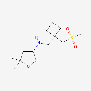 5,5-dimethyl-N-[[1-(methylsulfonylmethyl)cyclobutyl]methyl]oxolan-3-amine