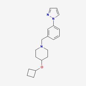 4-Cyclobutyloxy-1-[(3-pyrazol-1-ylphenyl)methyl]piperidine