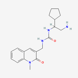 1-(2-Amino-1-cyclopentylethyl)-3-[(1-methyl-2-oxoquinolin-3-yl)methyl]urea