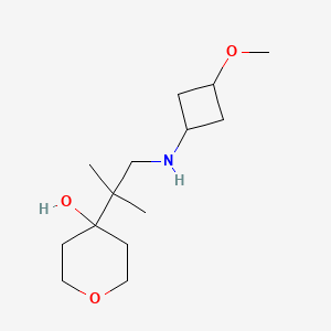 4-[1-[(3-Methoxycyclobutyl)amino]-2-methylpropan-2-yl]oxan-4-ol