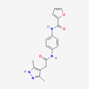 N-[4-[[2-(3,5-dimethyl-1H-pyrazol-4-yl)acetyl]amino]phenyl]furan-2-carboxamide