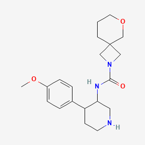 N-[4-(4-methoxyphenyl)piperidin-3-yl]-6-oxa-2-azaspiro[3.5]nonane-2-carboxamide