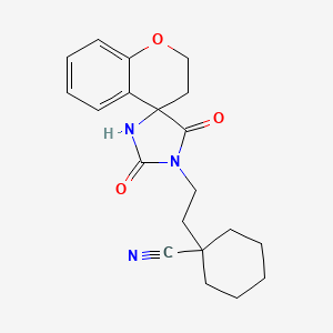 1-[2-(2',5'-Dioxospiro[2,3-dihydrochromene-4,4'-imidazolidine]-1'-yl)ethyl]cyclohexane-1-carbonitrile