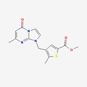 Methyl 5-methyl-4-[(7-methyl-5-oxoimidazo[1,2-a]pyrimidin-1-yl)methyl]thiophene-2-carboxylate